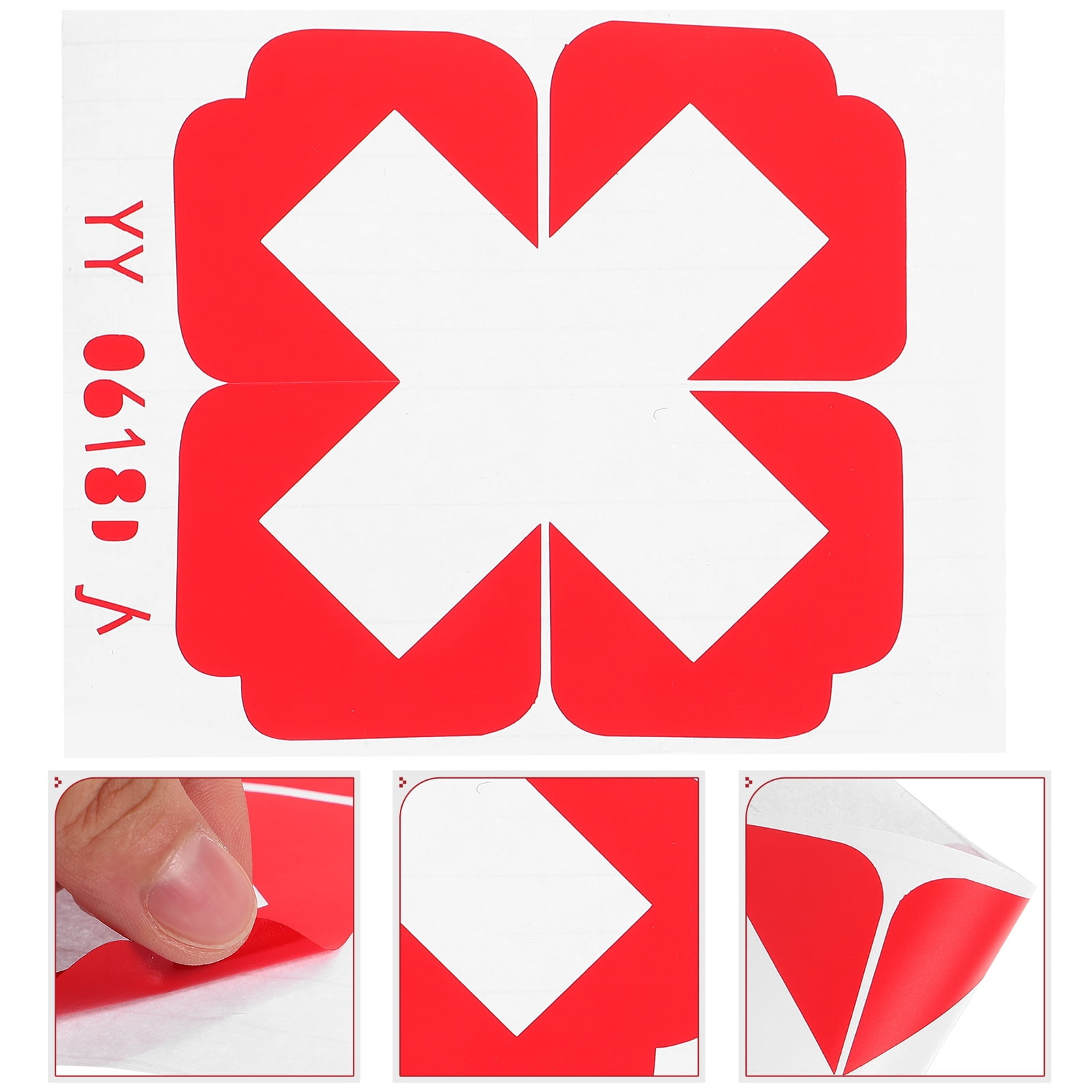 DEEPCRAFF Red PVC Emergency Symbol Sticker for Hospital Clinic Safety ...