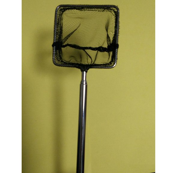 DEEPCRAFF Retractable Aquarium Square Net for Small Fish and Shrimp Catching, Nylon and Stainless Steel, 2.8 x 2.8 inch
