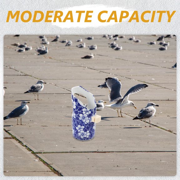 DEEPCRAFF Reusable Ceramic Bird Feeder Bowl for Wild Birds and Parrots in Outdoor Gardens