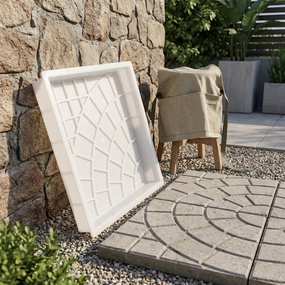 DEEPCRAFF White Concrete Mold for Patio Walkway with Antislip Surface for Garden Path