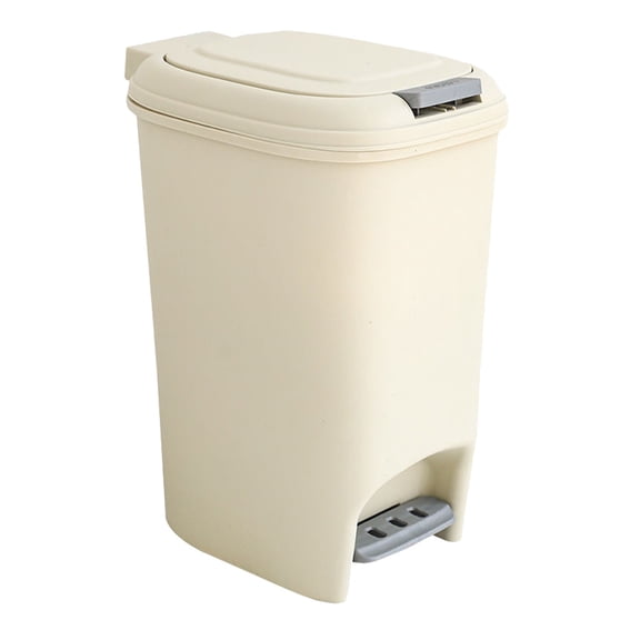 DEEPCRAFF Reusable Plastic Trash Can with Foot Pedal and Lid, Ideal for Bathroom, Living Room, Kitchen, and Office Use