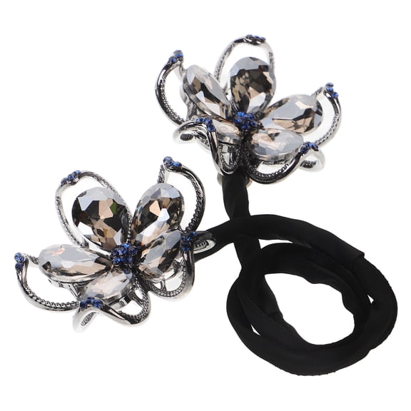 DEEPCRAFF Rhinestone Hair Bun Maker Alloy Black Twists and Buns Styling Tool