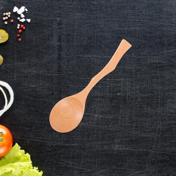 DEEPCRAFF Wooden Cooking Spoon Rice Paddle Light Brown 1Pcs Professional Chefs Cooking