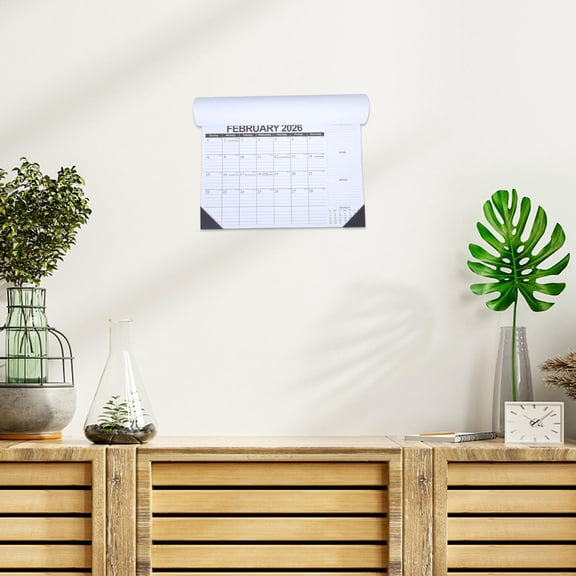 DEEPCRAFF Black Wall Calendar for Home and Office, Paper Planning Agenda, Monthly Schedule Organizer, 1 Piece