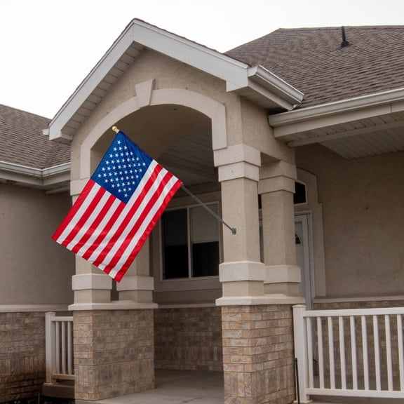 DEEPCRAFF Black Stainless Steel Flag Stand for Outdoor Use Rustproof and Practical