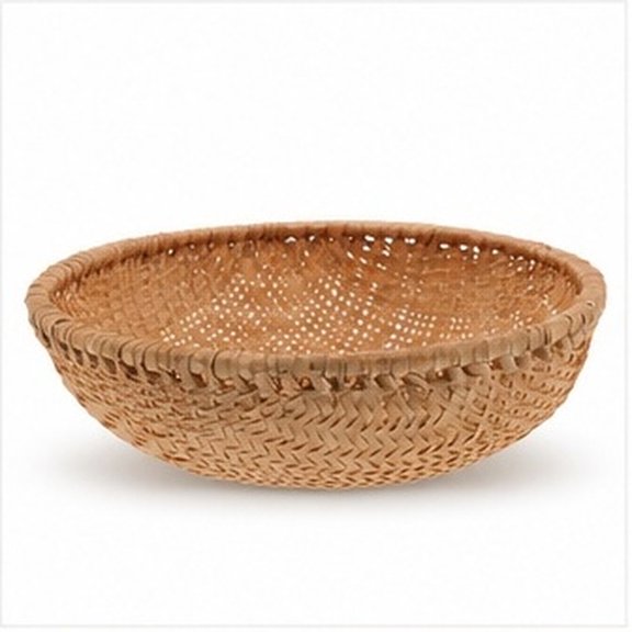 DEEPCRAFF Round Bamboo Tray Lightweight Decorative Platter for Picnic Serving and Bread Storage