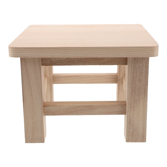 DEEPCRAFF Rounded Edge Small Square Wood Bench for Bedrooms Entryway Hallway Seating