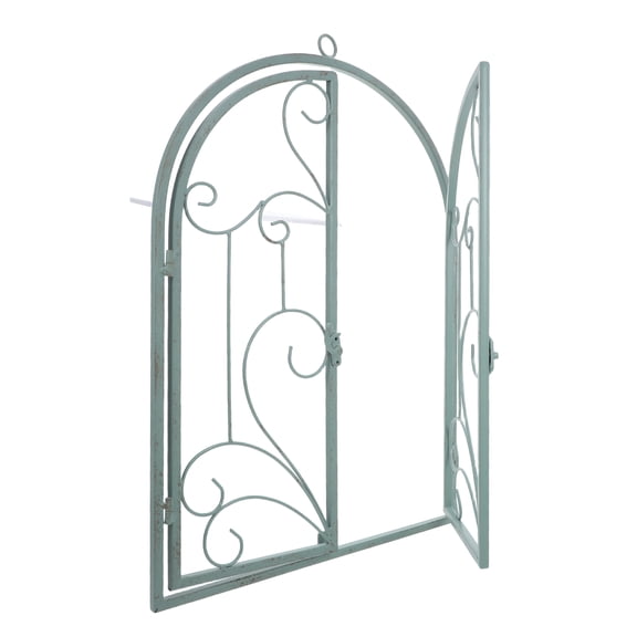 DEEPCRAFF Arched Green Faux Window Frame Wall Art for Entryway Decoration