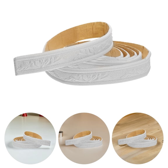 DEEPCRAFF Self Adhesive White PVC Crown Molding Trim for Walls and Ceiling with Easy Installation