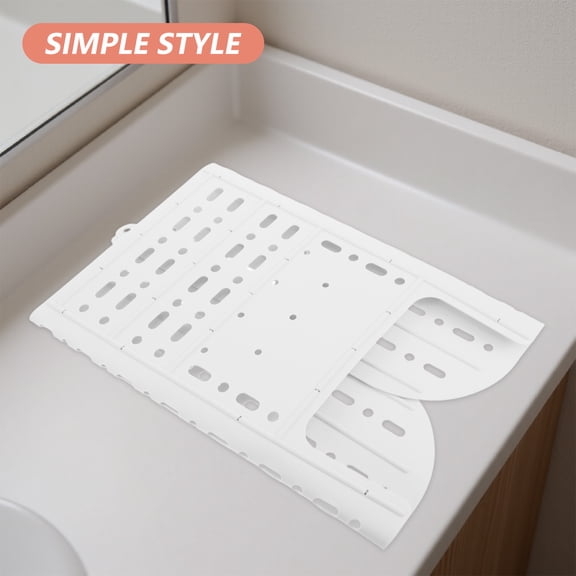 DEEPCRAFF White Silicone Foldable Bathroom Sink Cover Mat for Makeup Brushes and Tool Organizer
