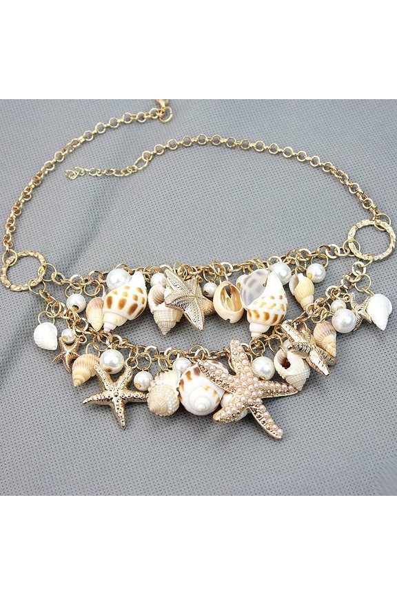 Simple And Fashion Beach Charm Necklace With Alloy Material 1Pack