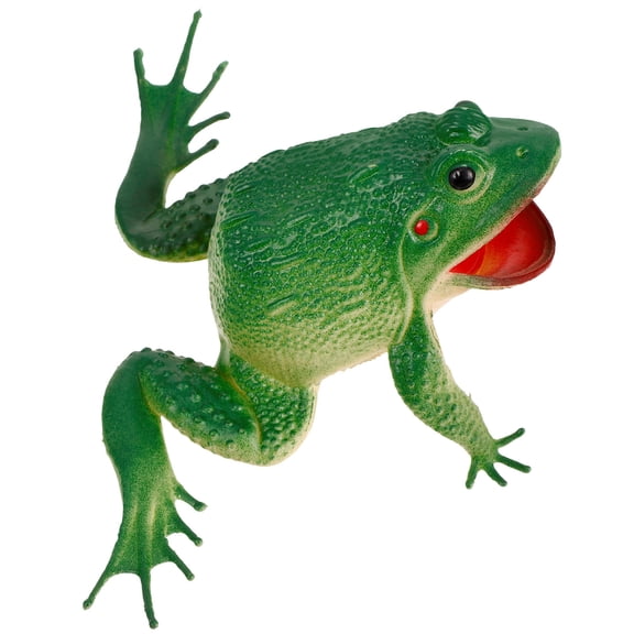 DEEPCRAFF Green Plastic Frog Figurine Decorative Model for Home Office Desk Photo Accessory