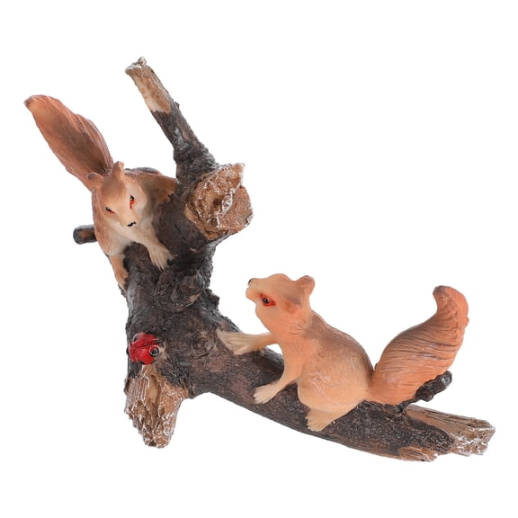 DEEPCRAFF Small Simulation Squirrel Figurine Resin Sculpture for Moss Landscape and Garden Decoration