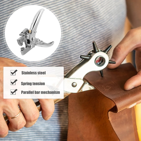 DEEPCRAFF Metal Hole Punch Set in Plated with Non- Handle for Accurate and Precise Hole Punching