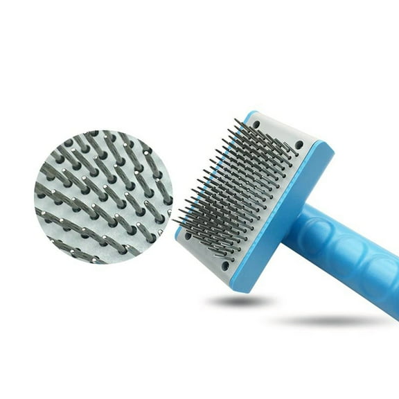 DEEPCRAFF Slicker Brush for Pet Combing Blue with Soft Handle and Easy Hair Removal Features
