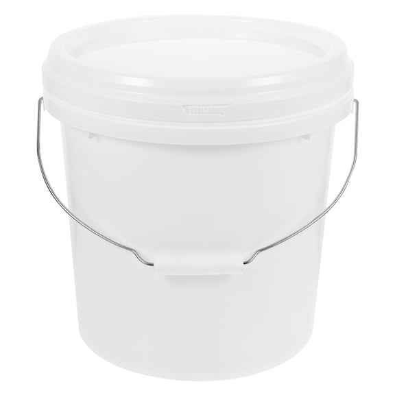 DEEPCRAFF 1Set Round Storage Bucket Gallon Bucket HDPE White for Food Storage