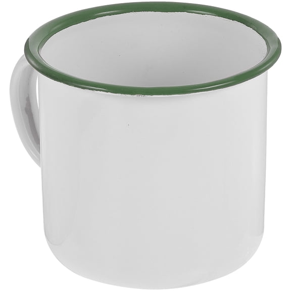 DEEPCRAFF Home Use White Enamel Coffee Mug with Handle for Everyday Beverage Drinking
