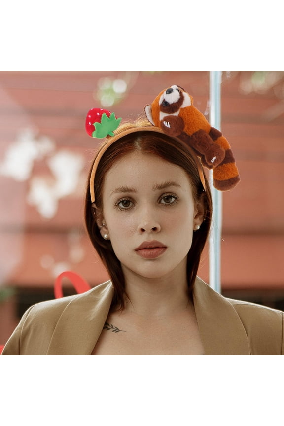 Soft Plush Raccoon Hairband Cute Animal Headband for Spa Makeup Hair Styling and Party Favors