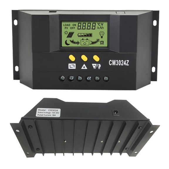 DEEPCRAFF 12V Solar Charge Controller with LCD Display, Black - Efficient Power Management for Home & Commercial Solar Systems