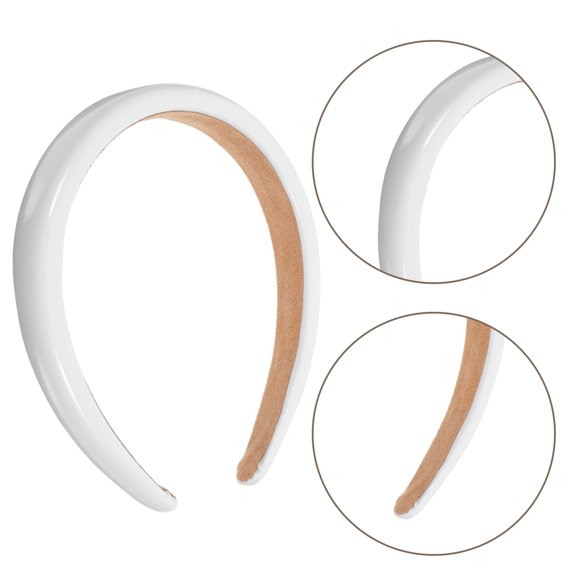 DEEPCRAFF Solid Color Hair Bands Non-slip PU Wide-brimmed for Women 1Pcs