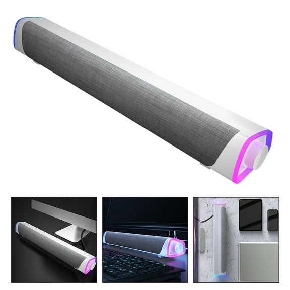 DEEPCRAFF White Dual Speaker Soundbar for Home - Compact Smart Sound Bar with Immersive Stereo Surround Sound