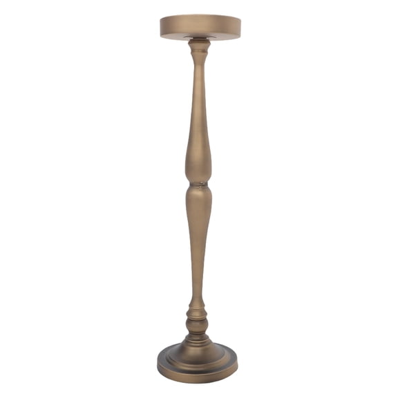 DEEPCRAFF Vintage Plated Gold Metal Round Pedestal Table Classic American Retro Drink Stand for Small Spaces and Living Room