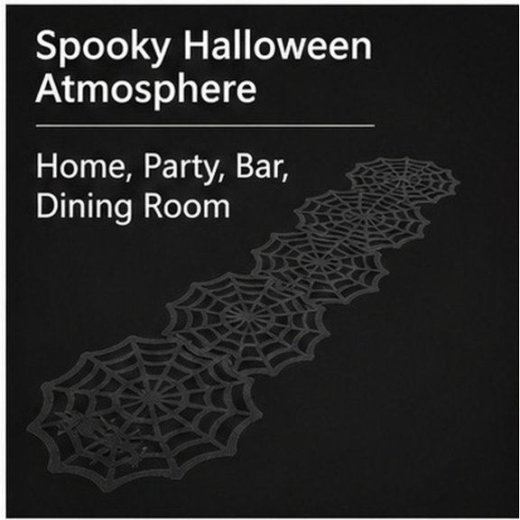 DEEPCRAFF Black Spider Web Table Runner, Nonwoven Party Decor for Home, Restaurant, Dining Table