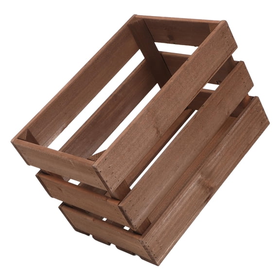 DEEPCRAFF Stackable Wooden Produce Storage Bin with Rounded Handles for Kitchen and Farmhouse