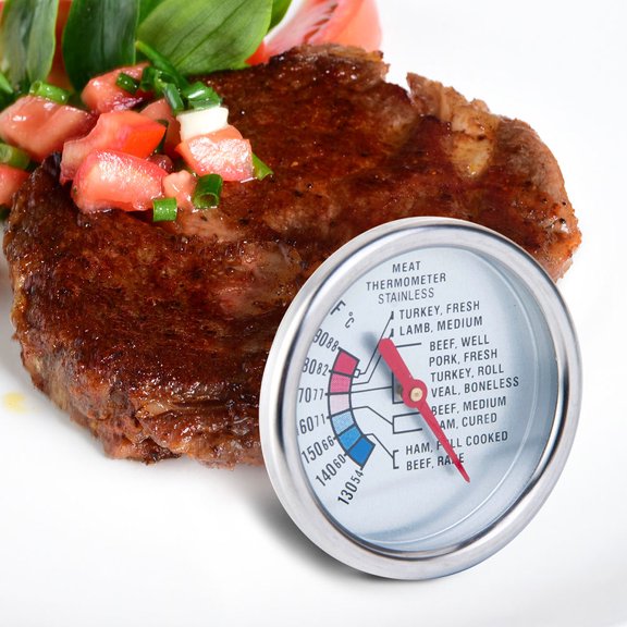 DEEPCRAFF Stainless Steel Meat Thermometer with Clear Pointer for Accurate Beef Temperature Measurement