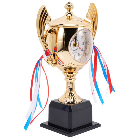 DEEPCRAFF Trophy Shaped Alarm Clock Golden ABS Perfect for Decoration and Gifting