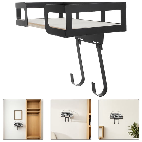 DEEPCRAFF Heavy Duty Metal Ironing Board Wall Mount with Removable Hook and Storage Organizer for Storage