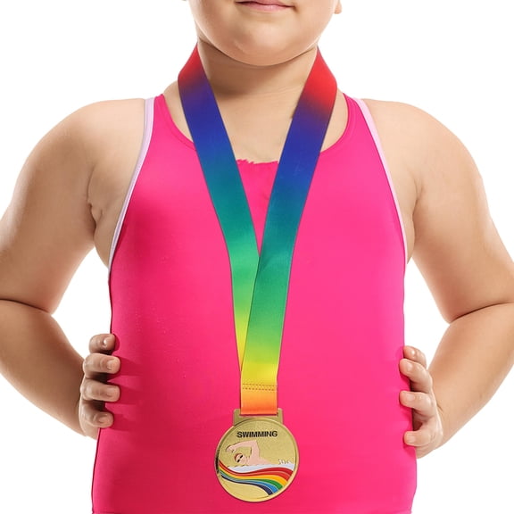 DEEPCRAFF Swimming Medal with Lanyard for Sports Awards, Honors, and Ceremony Recognition