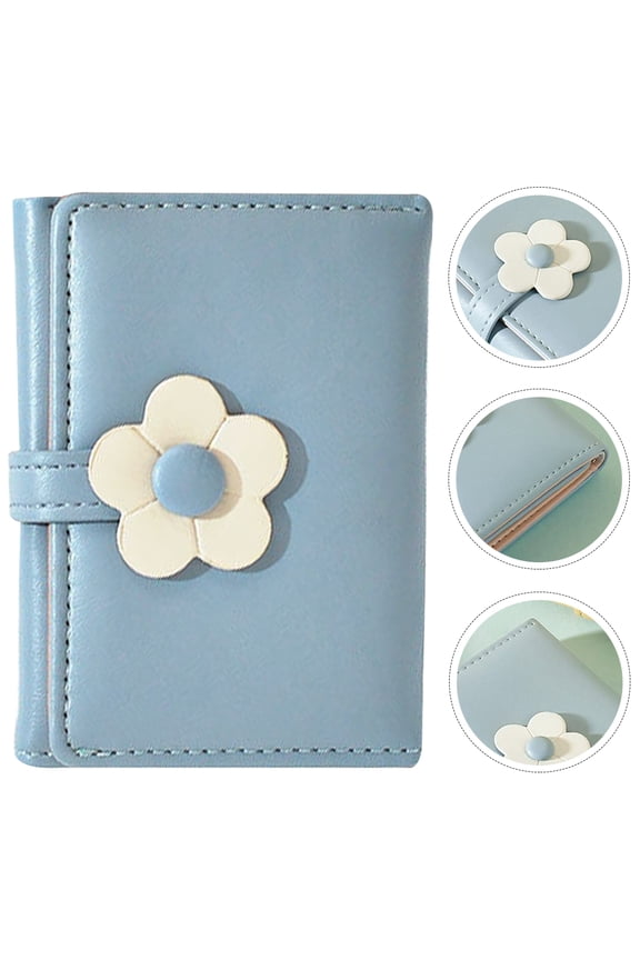 Teen Wallet Girls Sky Blue Nylon Thread 1Pack Key Storage Gathering Three Fold