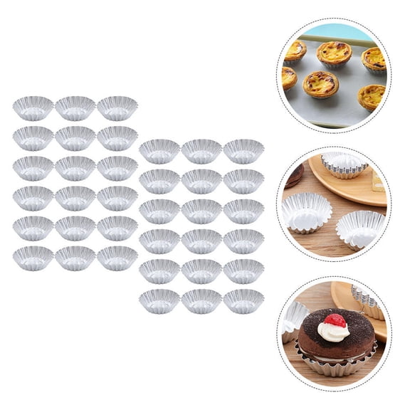 DEEPCRAFF 46-Piece Aluminum Alloy Tart Molds, Nonstick Cupcake Baking Cups, Even Heat Distribution for Baking