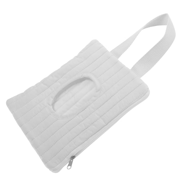 DEEPCRAFF Car Tissue Box Storage White Cotton Easy Installation Backseat Organizer