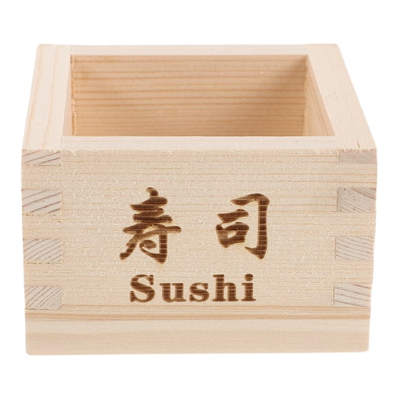DEEPCRAFF Traditional Japanese Masu Wooden Sake Cup Box Beige Multiuse Food Storage and Snack Container