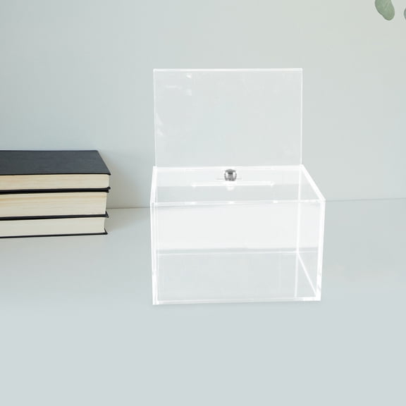 DEEPCRAFF Transparent Acrylic Wall Mounted Ballot Box with Lock Large Capacity Suggestion Donation Mailbox