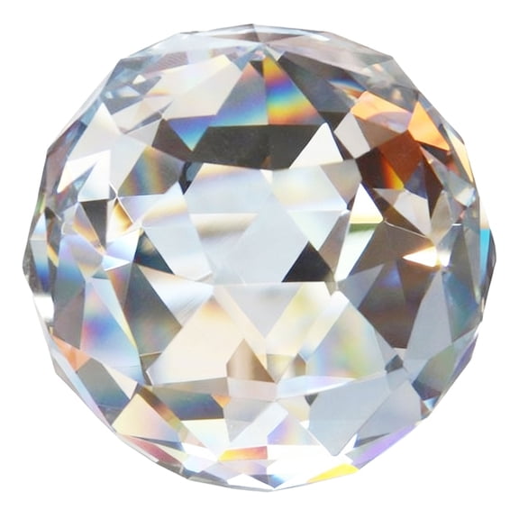 DEEPCRAFF Transparent Glass Prism Sphere Faceted Suncatcher for Elegant Home Or Garden Decor