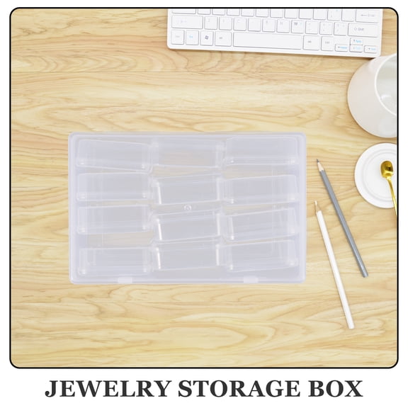 DEEPCRAFF 12Pcs Small Parts Container with Tight Sealing Lid Transparent Plastic Craft Box Organizer