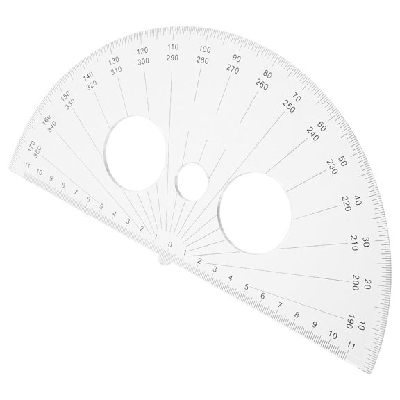 DEEPCRAFF Transparent Plastic Protractor for Math Lessons 180 Degree Angle Measuring Tool for School Use