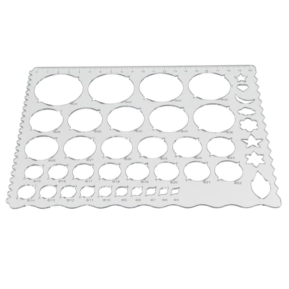 DEEPCRAFF Transparent Plastic Quilling Ruler for Paper Quilling with Geometric Shapes