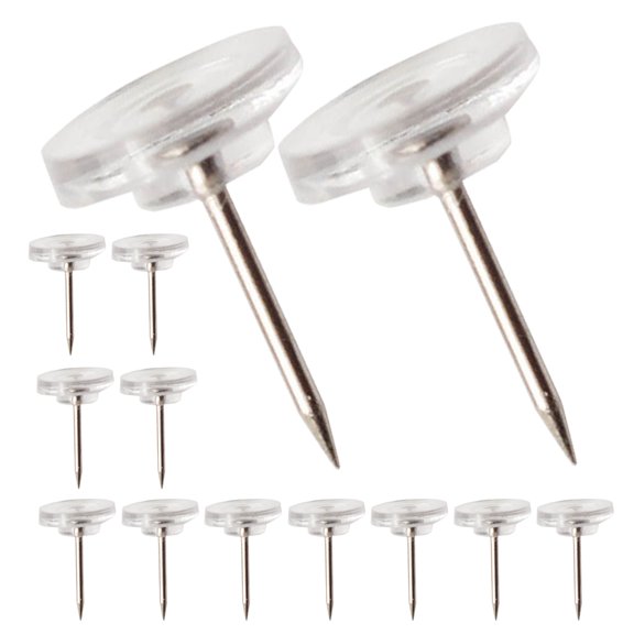 DEEPCRAFF Transparent Thumbtacks Flat Head for Christmas Decorations