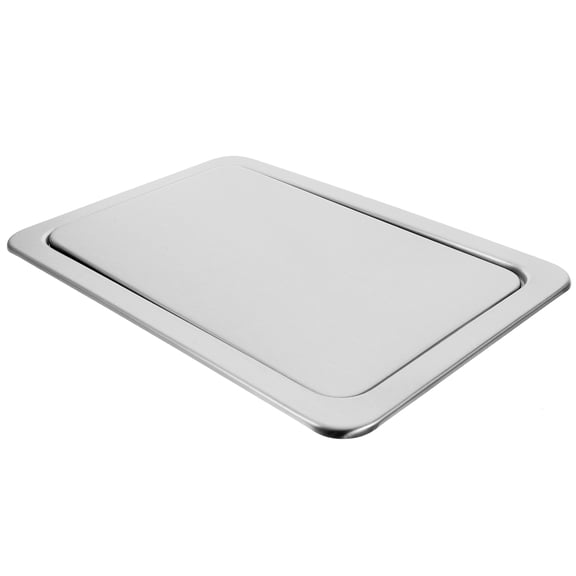 DEEPCRAFF Stainless Steel Trash Bin Cover with Swing Lid, Kitchen and Office Waste Bin Accessory