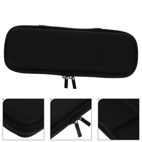 DEEPCRAFF Black Hair Curler Travel Case with Zipper Portable Hair Styler Storage Organizer