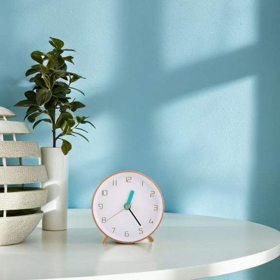 DEEPCRAFF Stylish Wooden and Plastic Desk Clock with Clear Time Display for Office and Home Use, 1 Piece