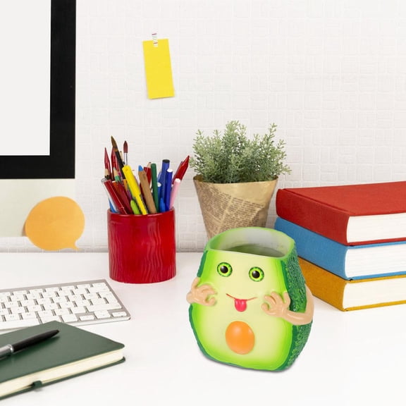 DEEPCRAFF Resin Avocado Flower Pot Cute Green Planter for Indoor Succulent Display