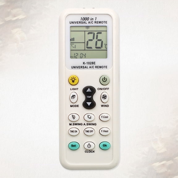 DEEPCRAFF Universal Air Conditioner Remote Control White with Large LCD Display Comfortable Grip