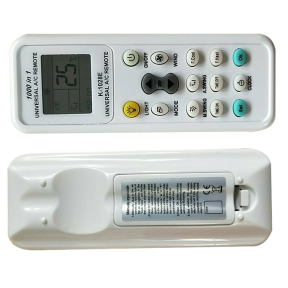 DEEPCRAFF Universal Air Conditioner Remote Control White with Large LCD Display Comfortable Grip