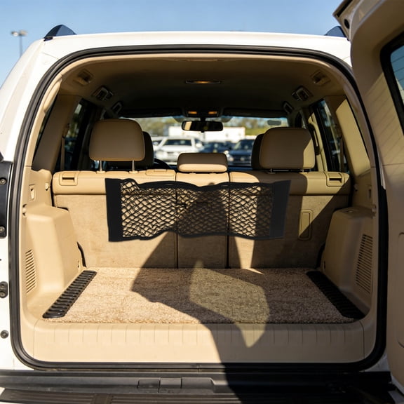 DEEPCRAFF Black Universal Car Storage Net Mesh Organizer for SUV Trunk, Vehicle Cargo, and Interior Use