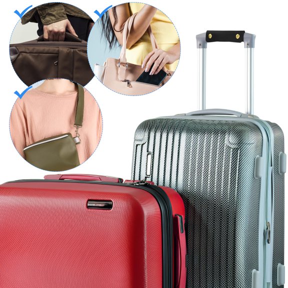 DEEPCRAFF Universal Design Luggage Handle Wrap with Black PU for Daily Use 1 Set